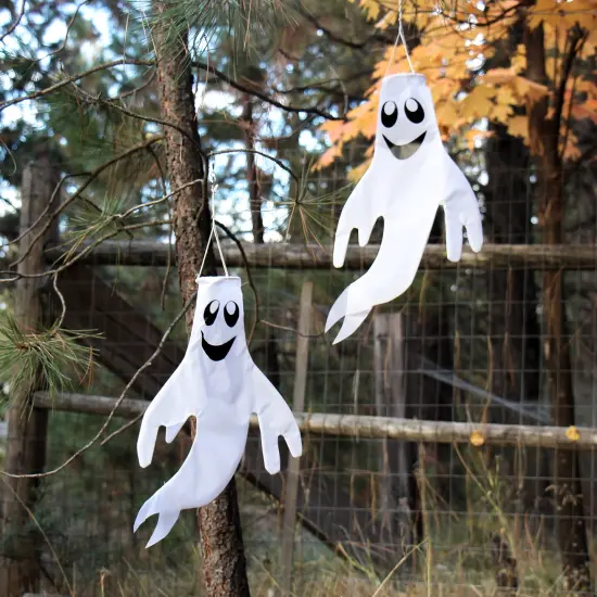 In the Breeze Small 18 inch Ghost Windsock Halloween Hanging Decoration {4}