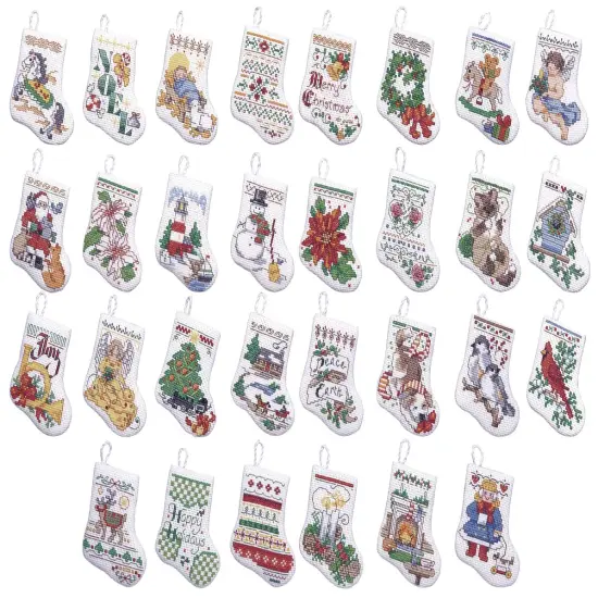 Bucilla Counted Cross Stitch Kit 3.5" 30/Pkg-Tiny Stocking Ornaments {2}