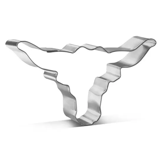 Medium Longhorn Cookie Cutter 4.5 in, CookieCutter.com, Tin Plated Steel, Handmade in the USA {1}