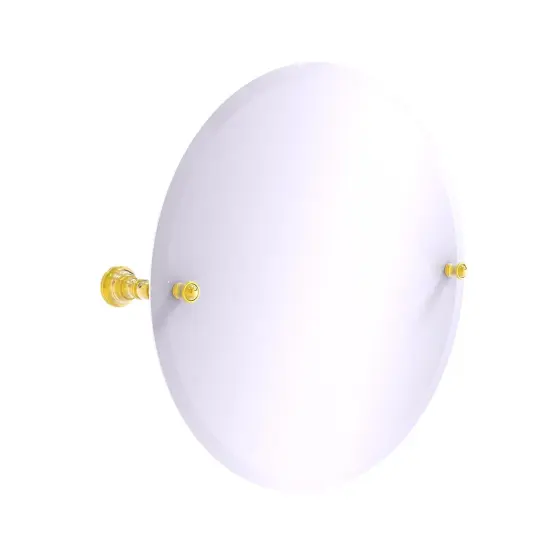 Carolina Collection Frameless Round Tilt Mirror With Beveled Edge - Polished Brass {1}