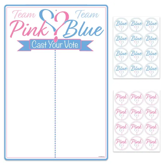 Gender Reveal Tally Board & Stickers, (Pack of 12) {1}