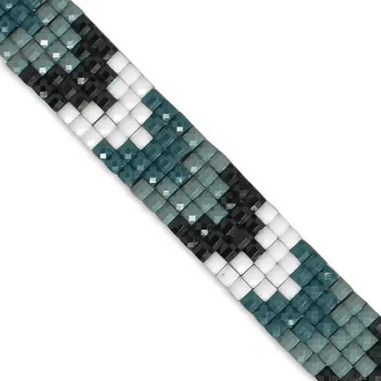 5 yards of Dekota Pixel 1/2" Iron On Trim Gray Multi {1}