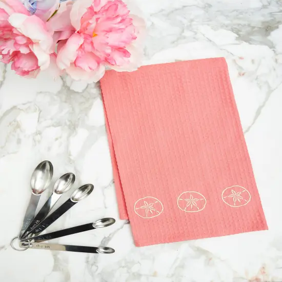 Sand Dollar Waffle Weave Kitchen Towel {5}