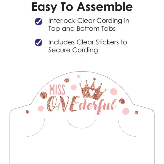 Big Dot of Happiness 1st Birthday Little Miss Onederful - Girl First Birthday Party Vertical Photo Garland 35 Pieces {6}