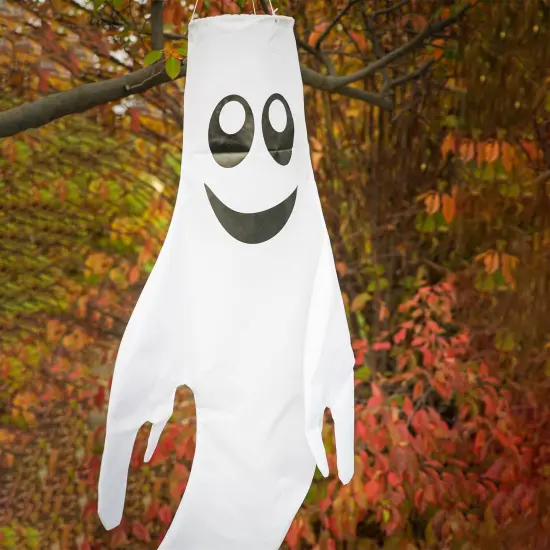 In the Breeze Large 43 inch Ghost Windsock Halloween Hanging Decoration {4}