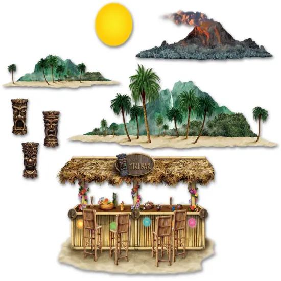 Tiki Bar & Island Props (Pack of 12) {1}