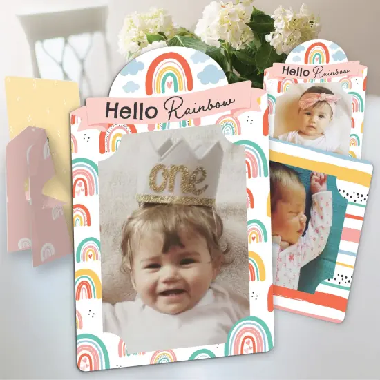 Big Dot of Happiness Hello Rainbow - Boho Baby Shower and Birthday Party 4x6 Picture Display - Paper Photo Frames - Set of 12 {1}
