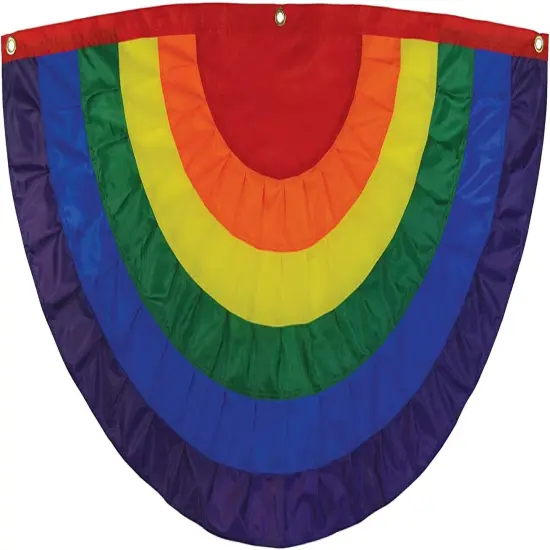 In the Breeze 3706 - Rainbow Ruffle Bunting - Outdoor Rainbow Decoration {1}