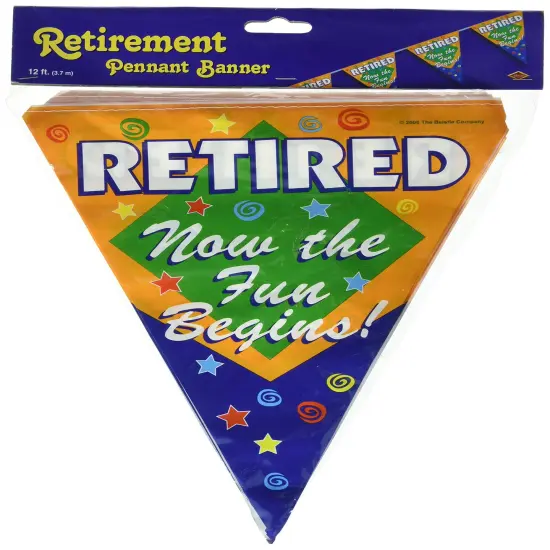 Retired The Fun Begins! Pennant Banner (Pack of 12) {1}