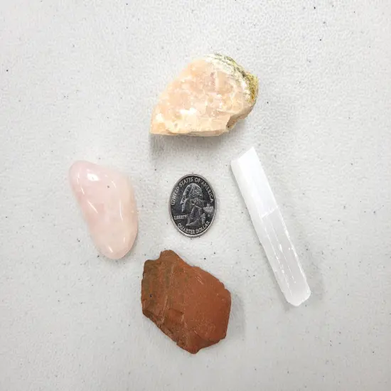 Crystals For Cancer Zodiac Sign, Moonstone Red Jasper Rose Quartz Selenite {2}
