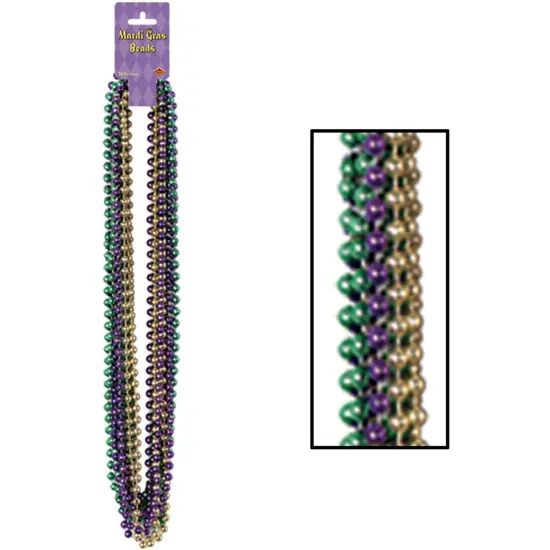 Mardi Gras Small Round Beads (Pack of 12) {1}