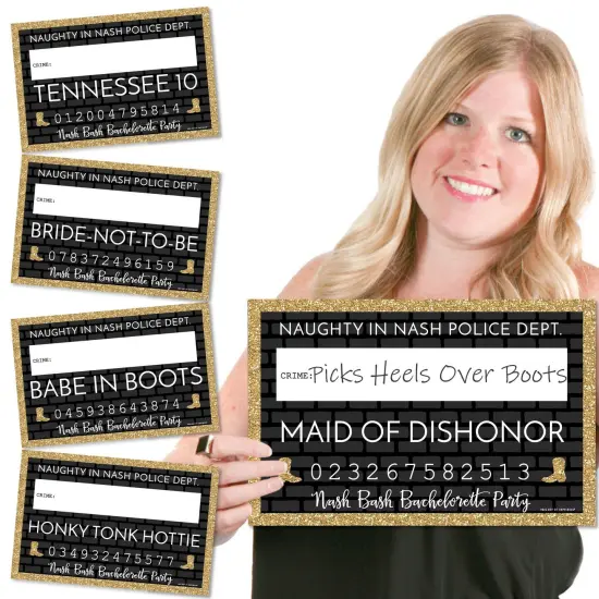 Big Dot of Happiness Nash Bash - Nashville Bachelorette Party Mug Shots - Photo Booth Props Mugshot Signs - 20 Count {1}