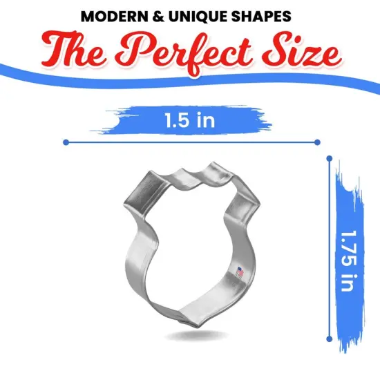 Mini Police Shield or Highway Sign Cookie Cutter 1.75", CookieCutter.com, Tin Plated Steel, Handmade in the USA {2}