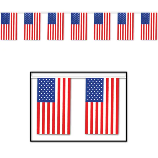 American Flag Pennant Banner (Pack of 12) {1}