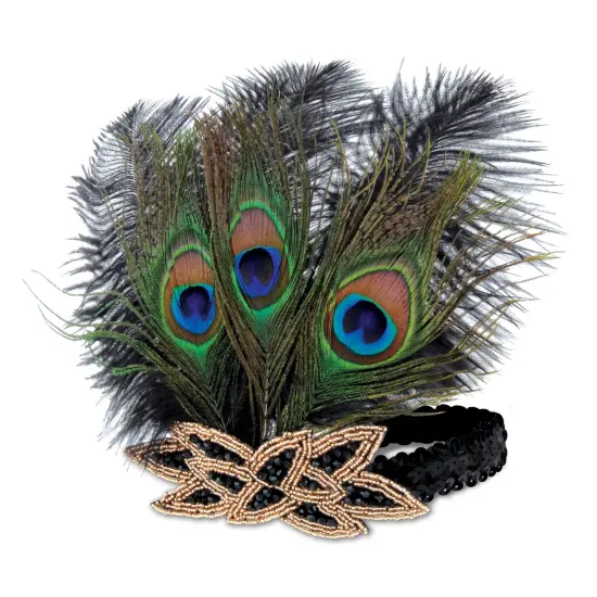 Flapper Peacock Headband, (Pack of 12) {1}