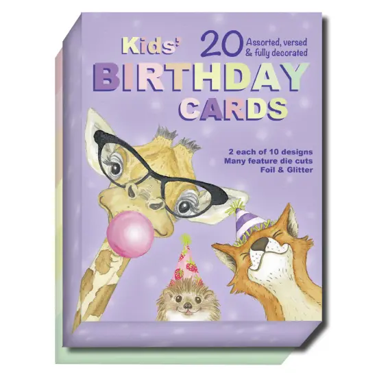Juvenile Birthday Assort No.4 - Assorted Birthday Cards, Box of 20 {1}