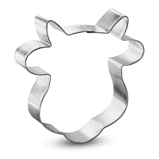 Cow Face Cookie Cutter 4.25 in B1608, CookieCutter.com, Tin Plated Steel, Handmade in the USA {1}