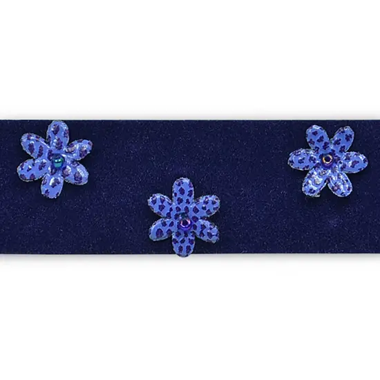 5 yards of Faux Suede Flower Trim | 5 yard cut Royal Blue {1}