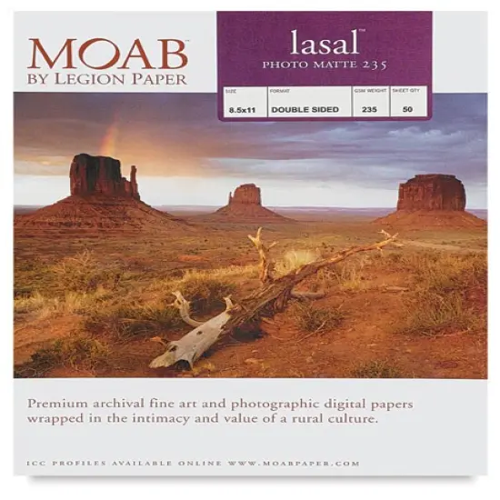 Legion Moab Lasal Photo Paper - 8-1/2" x 11", Matte, Pkg of 50 {1}