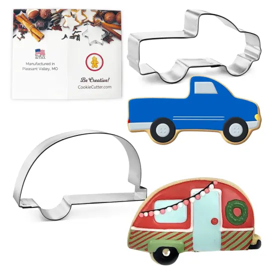 Lets Go Camping! Cookie Cutter 2 Piece Set, CookieCutter.com, Tin Plated Steel, Handmade in the USA {1}