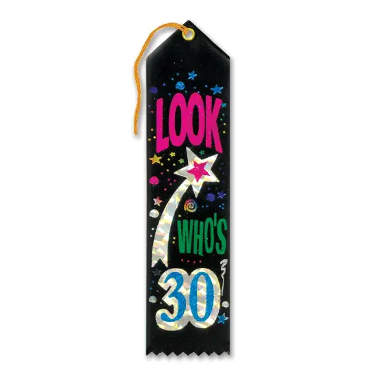 Look Who's 30 Award Ribbon (Pack of 6) {1}