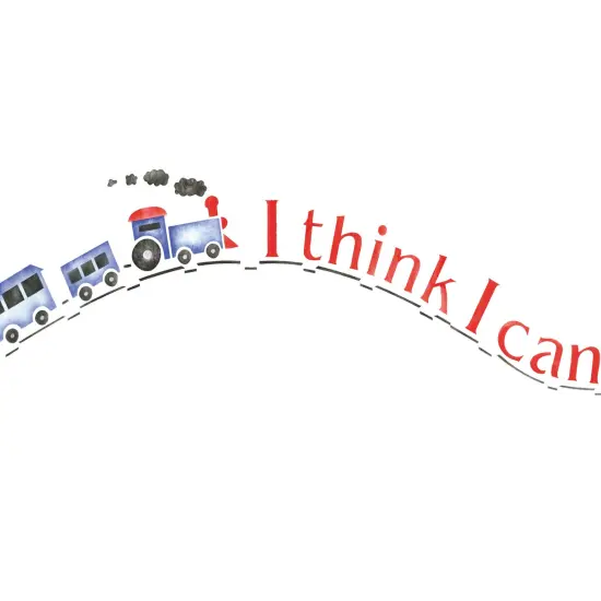 I Think I Can Train Wall Stencil | 3155 by Designer Stencils | Word & Phrase Stencils | Reusable Art Craft Stencils for Painting on Walls, Canvas, Wood | Reusable Plastic Paint Stencil for Home Makeover | Easy to Use & Clean Art Stencil {2}