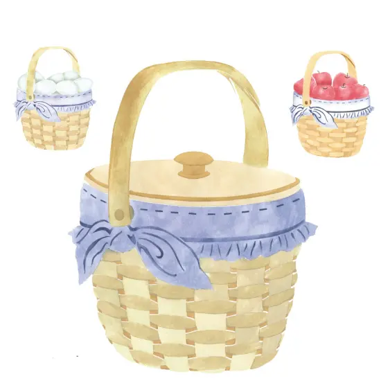 Small Basket with Apples and Eggs Wall Stencil | 2773B by Designer Stencils | Reusable Art Craft Stencils for Painting on Walls, Canvas, Wood | Reusable Plastic Paint Stencil for Home Makeover | Easy to Use & Clean Art Stencil {1}