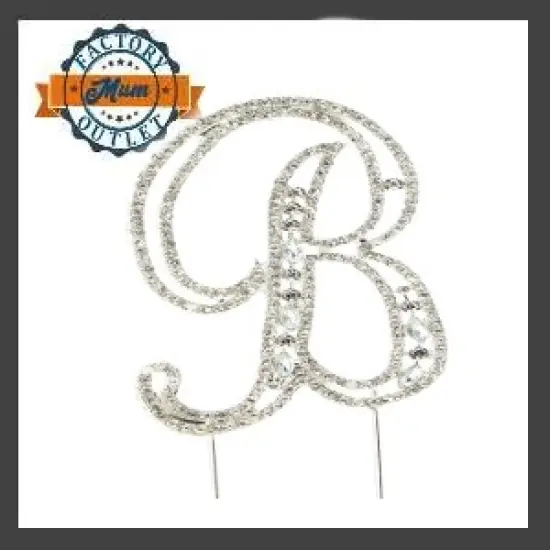 4&Prime; Silver Rhinestone & Metal Letter Silver - B {1}