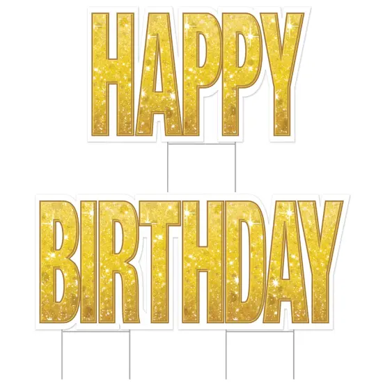 Plas Jumbo Happy Birthday Yard Sign Set, (Pack Of 4) {1}