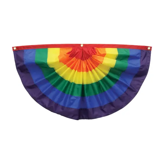In the Breeze Pleated Fan Rainbow Bunting, 4' x 2' {1}