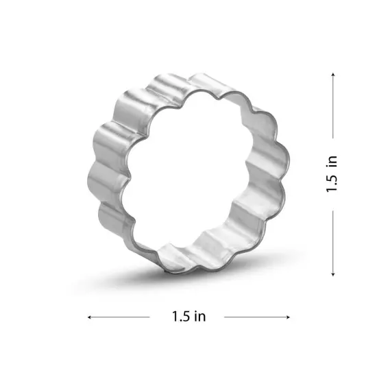 Miniature Round Fluted 1.5 in M186 - CookieCutter.com - USA Tin Plated Steel {2}