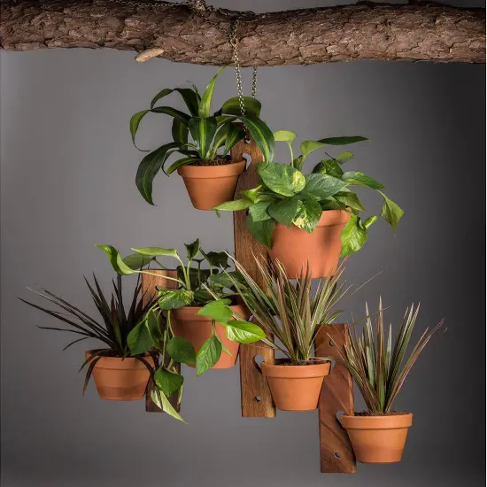 Kalmar Home 6 Pot Hanging Plant Holder - 3 piece set {3}