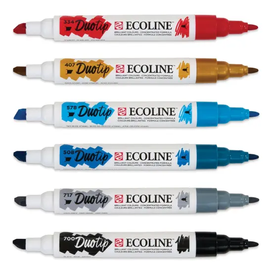 Royal Talens Ecoline DuoTip Markers - Urban Landscape, Set of 6 {1}