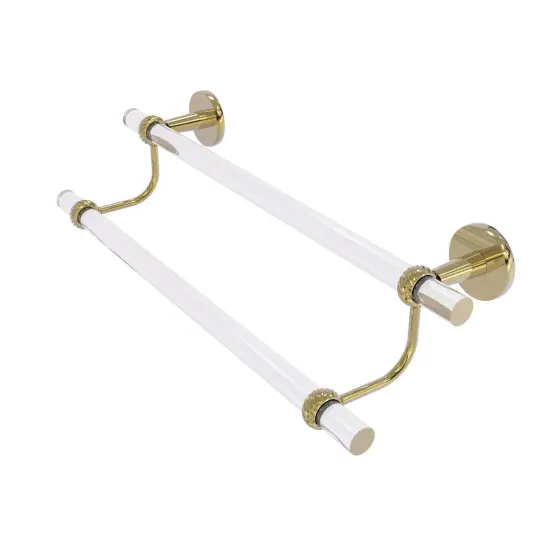 Clearview Collection 36 Inch Double Towel Bar With Twisted Accents - Unlacquered Brass {1}