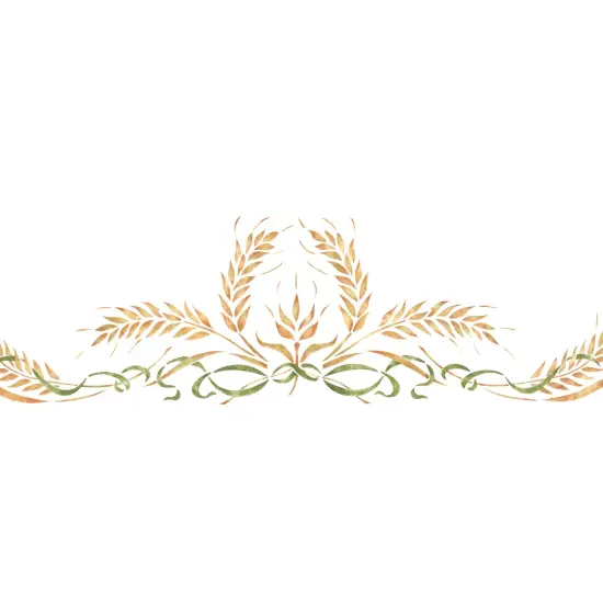 Ribbon with Wheat Wall Stencil | 2936 by Designer Stencils | Floral Stencils | Reusable Art Craft Stencils for Painting on Walls, Canvas, Wood | Reusable Plastic Paint Stencil for Home Makeover | Easy to Use & Clean Art Stencil {2}