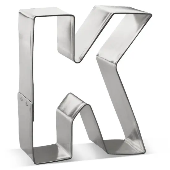 Letter K Cookie Cutter 3 in, Tin Plated Steel, Handmade in the USA {1}