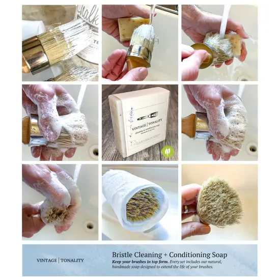 Chalk Paint Brush Cleaner and Conditioning Soap, Natural Bristle Brush Cleaning Hand Soap Protects Your Brushes (brush not included), Vintage Tonality {2}