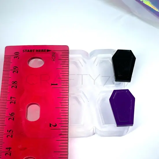 Coffin Stud Earring Silicone Mold 2 layers(B6) {4}
