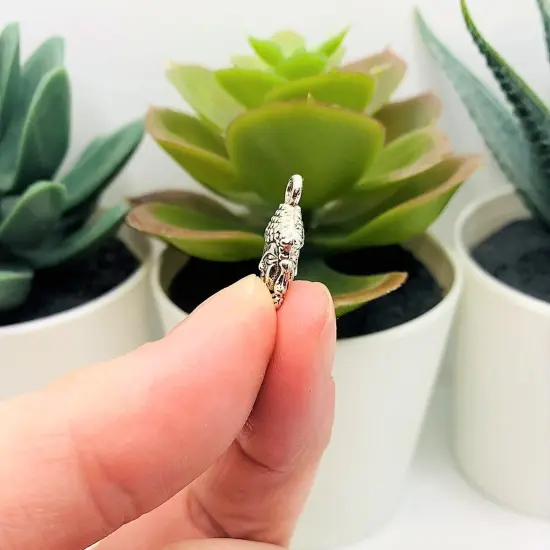 4, 20 or 50 Pieces: Silver Happy Buddha Head Charms - Double Sided {4}