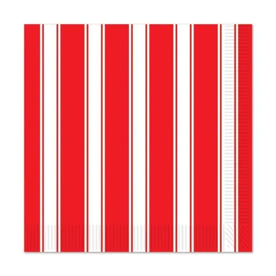 Red & White Stripes Luncheon Napkins (Pack of 12) {1}