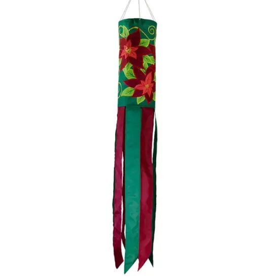 In the Breeze Poinsettia 40 Inch Windsock - Hanging Winter Decoration - Outdoor Holiday d&eacute;cor {1}