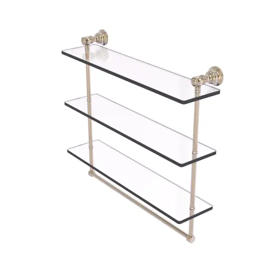 Carolina Collection 22 Inch Triple Glass Shelf With Towel Bar - Antique Pewter {1}
