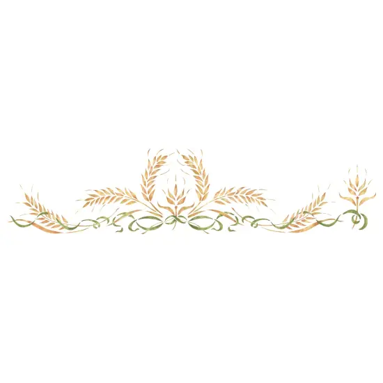 Ribbon with Wheat Wall Stencil | 2936 by Designer Stencils | Floral Stencils | Reusable Art Craft Stencils for Painting on Walls, Canvas, Wood | Reusable Plastic Paint Stencil for Home Makeover | Easy to Use & Clean Art Stencil {1}