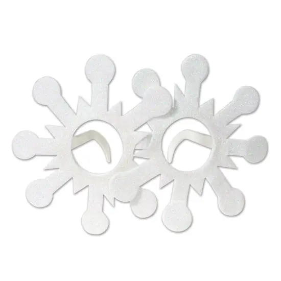 Glittered Snowflake Glasses (Pack of 12) {1}