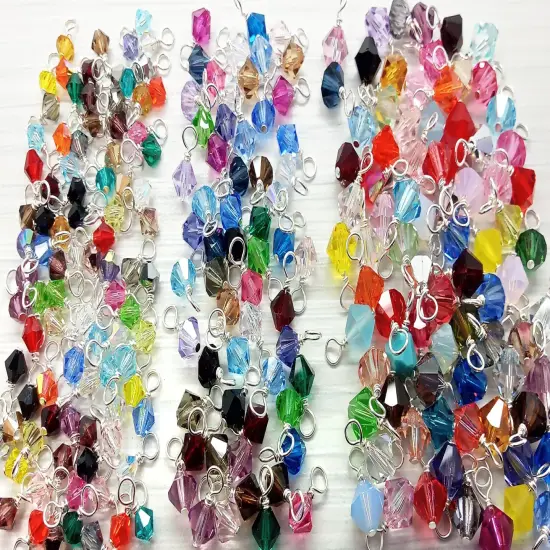 Wholesale Crystal Bicone Bead Charms, 500 pc Bulk Mixed Colors in 4mm 5mm and 6mm, Adorabilities {1}