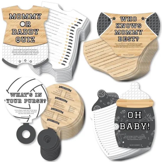 Big Dot of Happiness Bump, Set, Spike - Volleyball - 4 Baby Shower Games - 10 Cards Each - Gamerific Bundle {1}