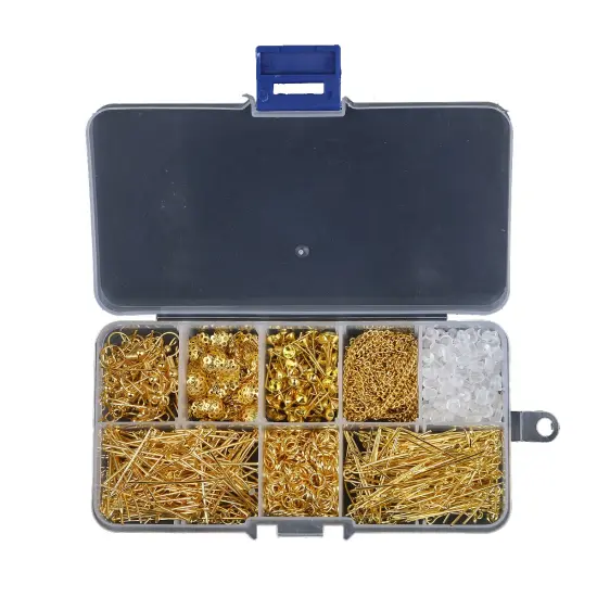 Jewelry Findings Kit of 10 Gold Plated Items Silver {4}