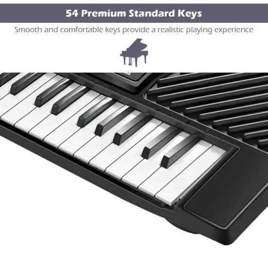 Costway 54 Keys Music Electronic Keyboard Kid Electric Piano Organ W/Mic & Adapter {6}