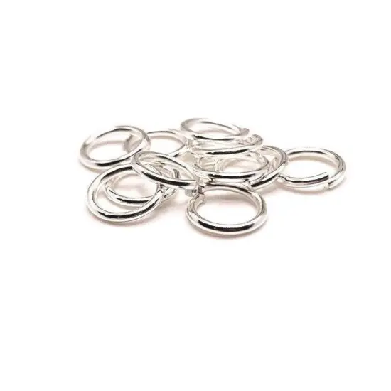 100, 500 or 1,000 Pieces: 8 mm Silver plated Open Jump Rings, 18g {1}