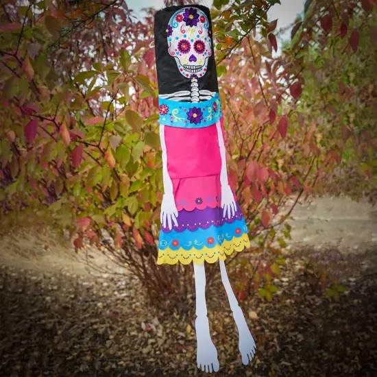 In the Breeze 5063 La Catrina 40 Inch Breeze Buddy Windsock - Hanging Day of the Dead Decoration - Outdoor Holiday D&eacute;cor {3}